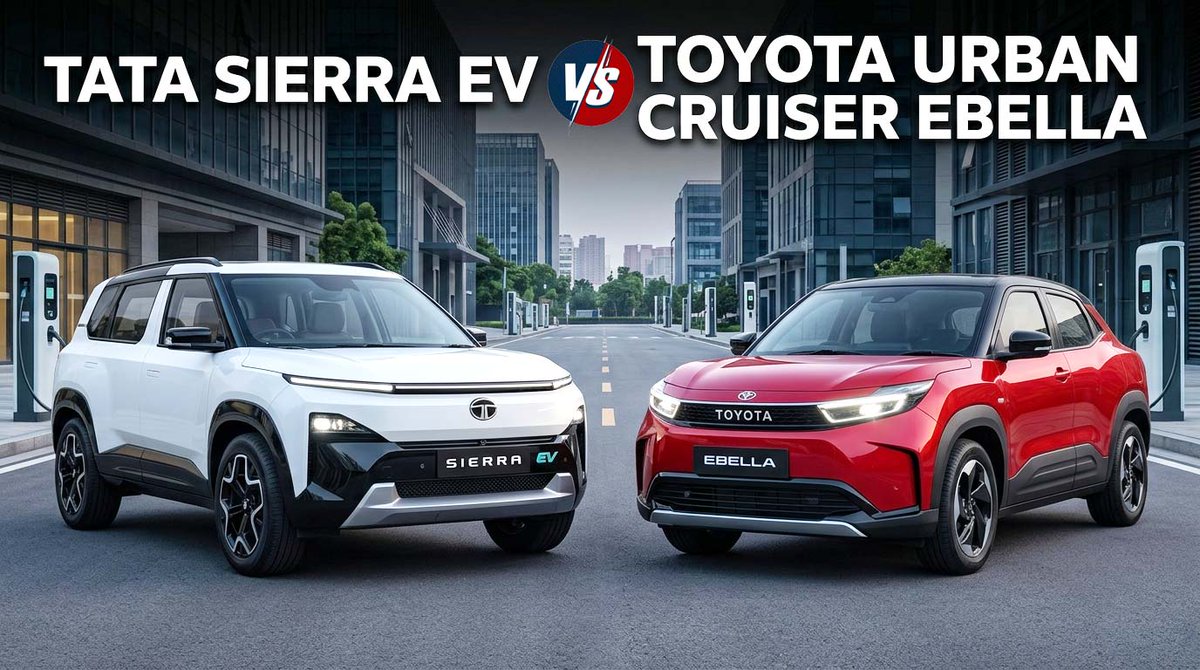 Webdunia_Guj's tweet photo. Tata Sierra EV vs Toyota Ebella: 500 કિમીથી વધુ રેન્જ ધરાવતી બે ધાકડ ઇલેક્ટ્રિક SUV  વચ્ચે મહામુકાબલો, જાણો લોન્ચ તારીખ અને કિંમત! #TataSierraEV #ToyotaEbella #ElectricSUV #EVIndia #TataMotors #ToyotaIndia #SUVComparison #EVBattle #ElectricCars #UpcomingCars #CarNews #AutoNews https://t.co/qhfNFZe1Ou