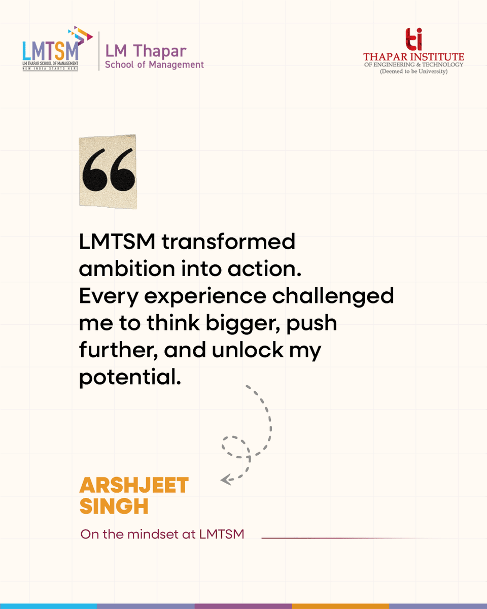 LM Thapar School of Management (@TSM_TU) / Posts / X