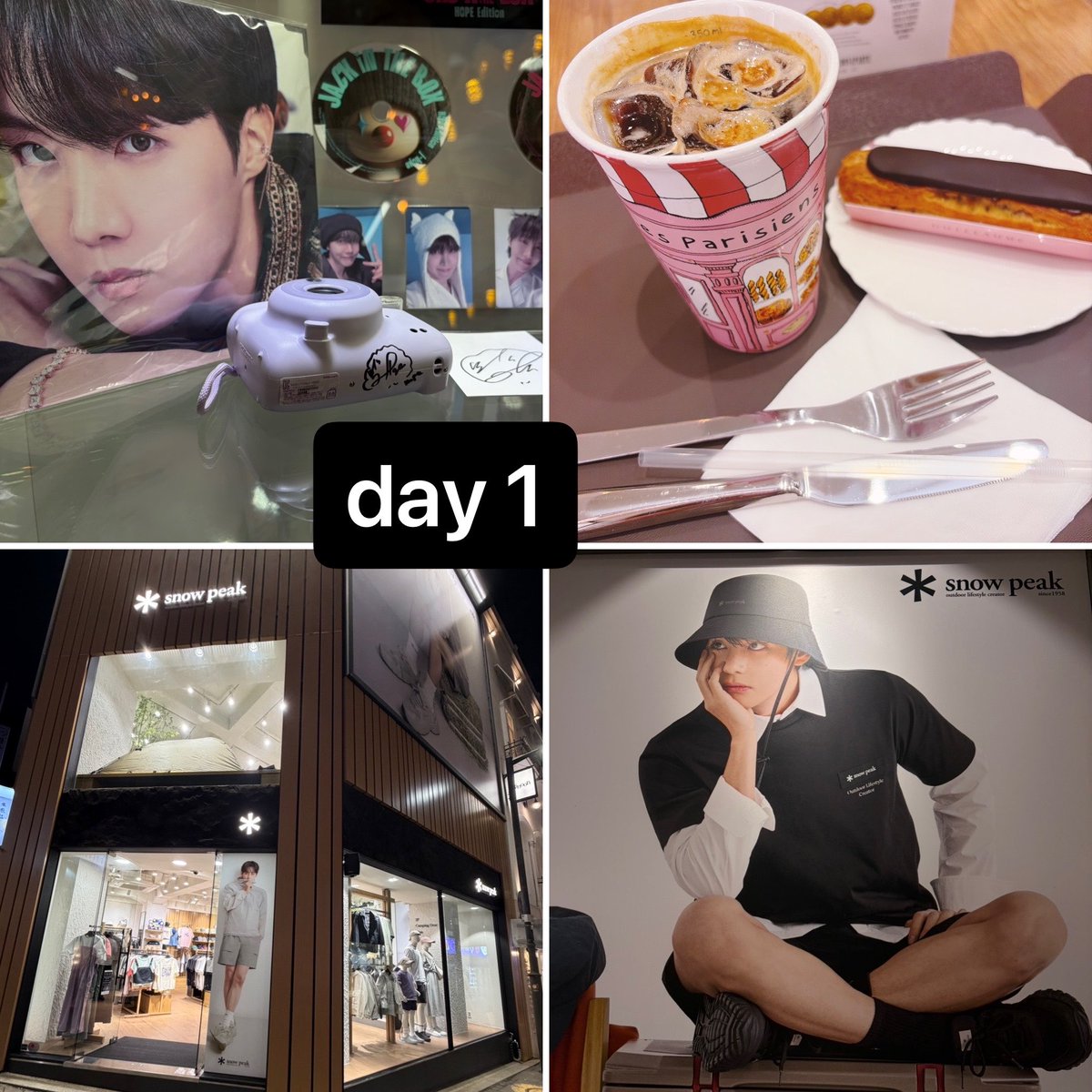 bts7_Temi's tweet photo. ✍️ARIRANG_BUSAN渡韓備忘録①
1日目
해리ちゃんに会いに行って📰🗓
pliちゃんと待合せのカフェ☕✧
遅刻したけど待っててくれた🥲
帰り明洞で迷子
テヒョン出てきてsnowpeakに導かれ
イキナリ大荷物になりホテルに帰る
2日目
HYBE朝1ポプアで満喫して
荷物重いからホテルに戻り
💉お気に入り益善洞🍖🍞 https://t.co/F1PGgaJrws