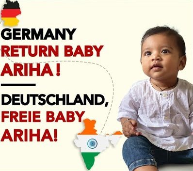 bhushanvshah's tweet photo. @narendramodi @CGIFrankfurt @bundeskanzler Hon'ble PM Modi ji and Hon'ble Chancellor of Germany,

We were waiting to hear some good news on Baby Ariha. Years have passed away from her parents during her childhood. 

Beyond procedures, this is about humanity. Please help reunite Ariha with her family. #BringArihaHome https://t.co/FmKbxISJ70