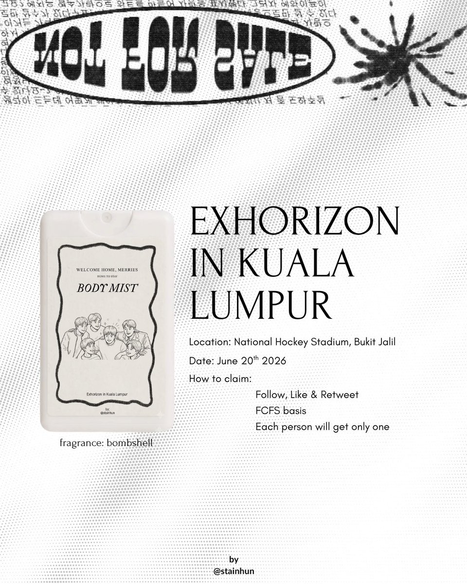 stainhun's tweet photo. [help retweettt]

helooooooo~

⭑.ᐟ  freebies EXhOrizon in KL ִֶָ ⋆ 𖤓 ⋆˚࿔
- by @stainhun -

time+location: TBA ˙⋆✮

✮ refer to poster for rules to claim! 
✮ fcfs basis due to limited quantities

#EXhOrizoninKL #EXOinKL @pasar_EXO https://t.co/7PaZqxlirx