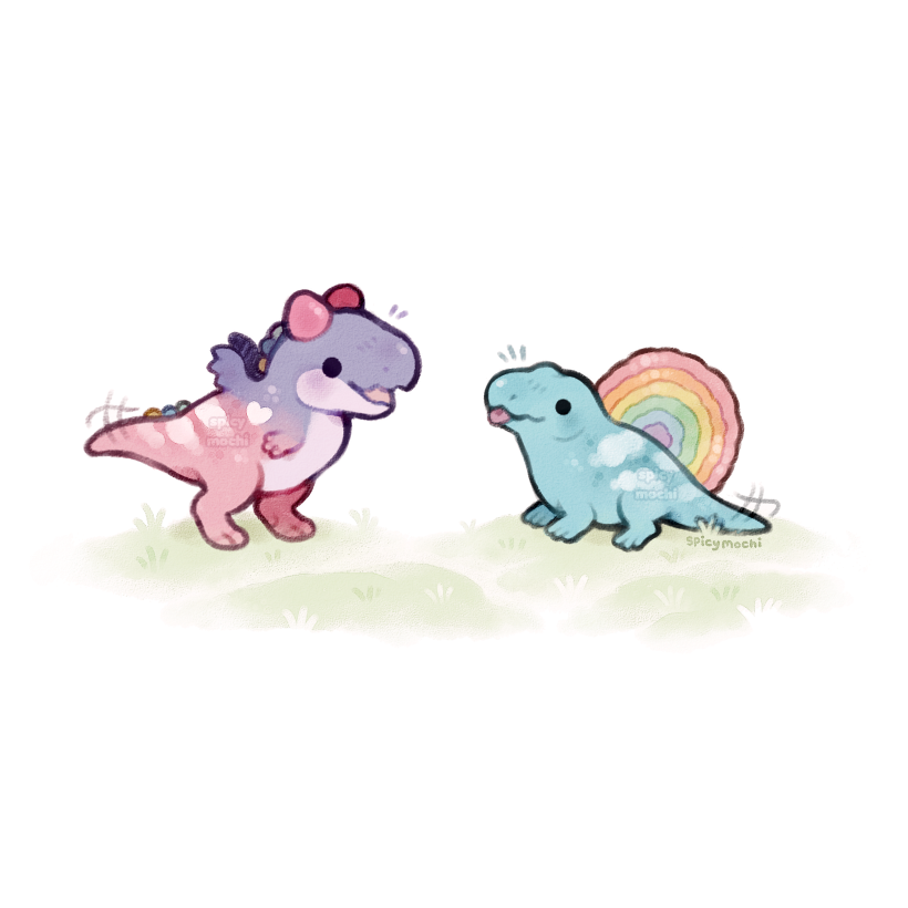 spicy_mochi's tweet photo. two colorful dinos! 🌈 https://t.co/KABF1mxxIh