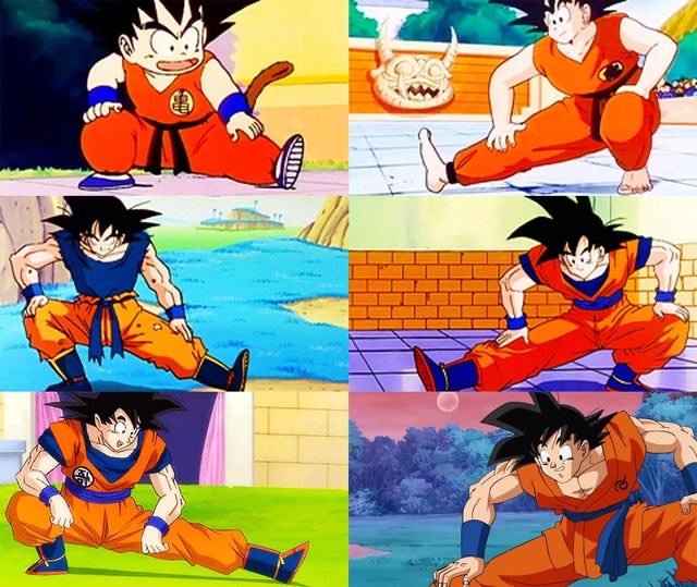 GamingNextDoor's tweet photo. How Goku gets ready for battle… spanning over 40 years 😭🔥 https://t.co/cG4MJQaoUY