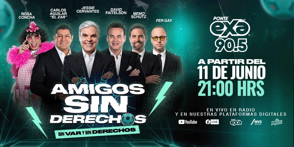 ExaAcambaro's tweet photo. No te pierdas a estos amigos, que te traen desde otro punto de vista, todo sobre la jornada futbolera de la justa mundialista, escúchalos por el 90.5fm, https://t.co/mBwTEYoLdt y alexa.
#exaFm #exa905 #exaAcambaro #EnTodasPartes #Ponteexa #Somosexa #Amigos #SinDerechos https://t.co/IeubH2Dbwu