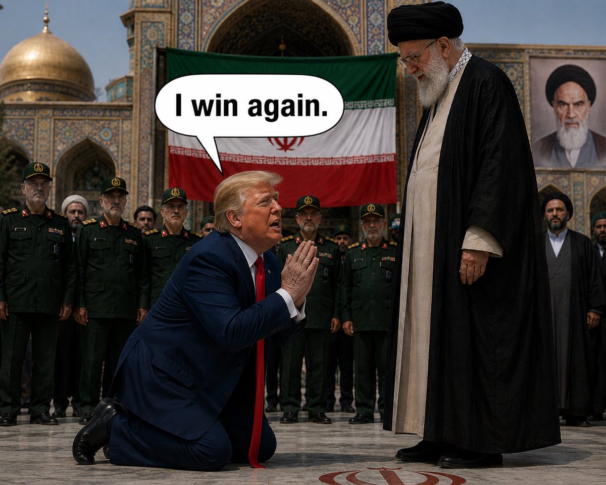 Fkmsk007's tweet photo. @TruthTrumpPost Trump found a new way to peace with his knees, which Churchill and Roosevelt did not know. https://t.co/oM7KSgteQ0