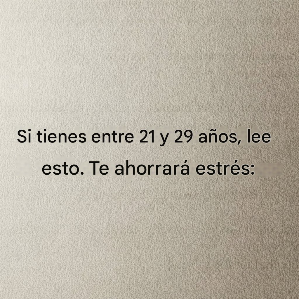 LealtadSabia's tweet photo. Si tienes entre 21 y 29 años, lee esto.
Te ahorrará algo de estrés: https://t.co/3hJ8A4VDyE