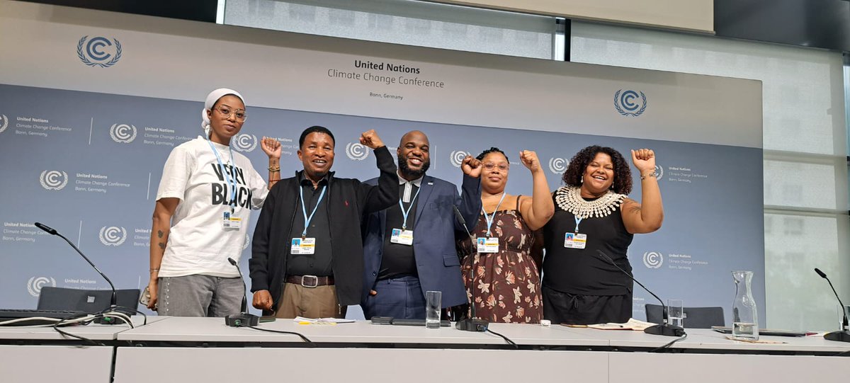 PACJA1's tweet photo. ⚖️ Today at #SB64, #PACJA's Dr. @mithikamwenda  stood with Afrodescendant communities and said what needed to be said:

Climate reparations are not charity. They are a debt — owed by wealthy, high-emitting nations to Africa, to Black communities globally, and to every community paying the price for a crisis they did not cause.

The ICJ agrees. 141 UN member states agree. The Paris Agreement agrees.

#ClimateReparations #ClimateJustice #PACJA #SB64 #CBDR