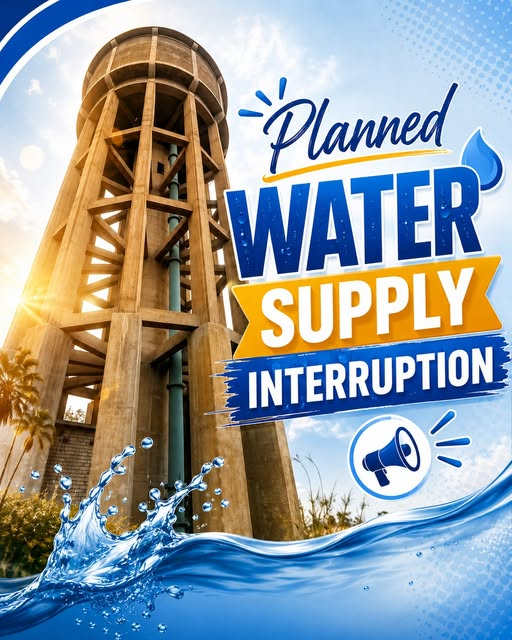 DFANEWSPAPER's tweet photo. WATER SUPPLY INTERRUPTION FOR ENTIRE KIMBERLEY ON SATURDAY, 20 JUNE 2026 - 6AM TO 10PM
Notice is hereby given that a Planned Water Supply Interruption is scheduled for refurbishments at Newton Reservoirs:
Please Store Water.
Thabo Mothibi, SPM https://t.co/S4IvfMtQWw