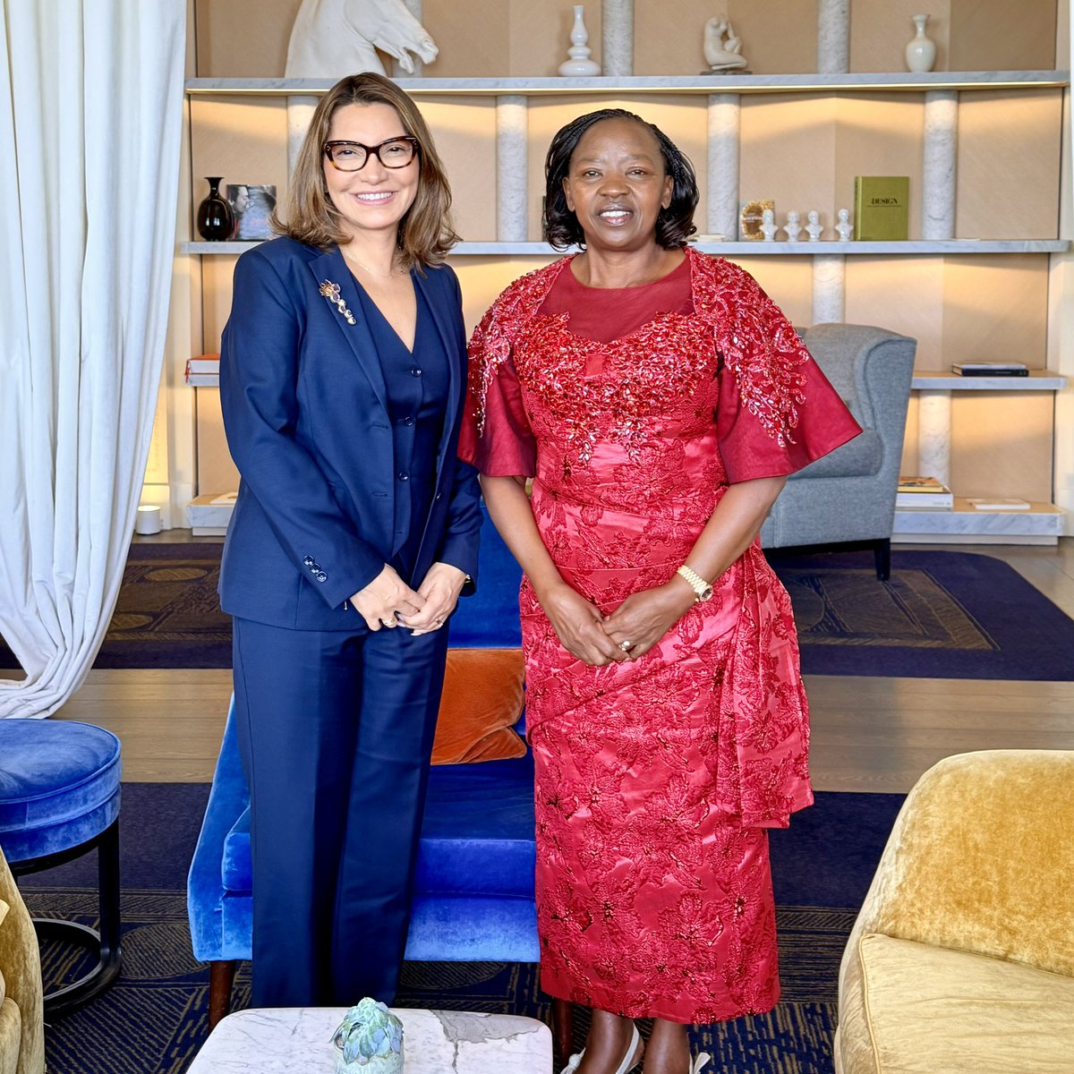 MamaRachelRuto's tweet photo. I had a productive tête-à-tête with the First Lady of Brazil, Rosângela Lula da Silva, on the sidelines of the G7 Summit, where we discussed strengthening the School Meals Coalition and our shared commitment to ensuring every child has access to nutritious meals at school.

Through partnerships and collective action, we can transform the lives of millions of children and build a healthier future.