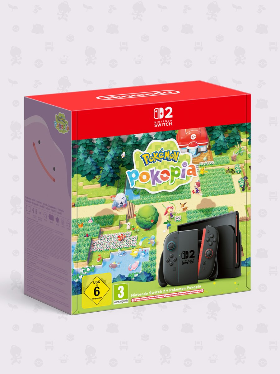 NintendoES's tweet photo. ¡Prepárate para construir tu propio paraíso Pokémon!

A partir del 2 de julio, se pondrá a la venta en Europa un pack que incluye la consola #NintendoSwitch2 y el juego completo de #PokemonPokopia para descargar. https://t.co/6dw4dOE4Ey