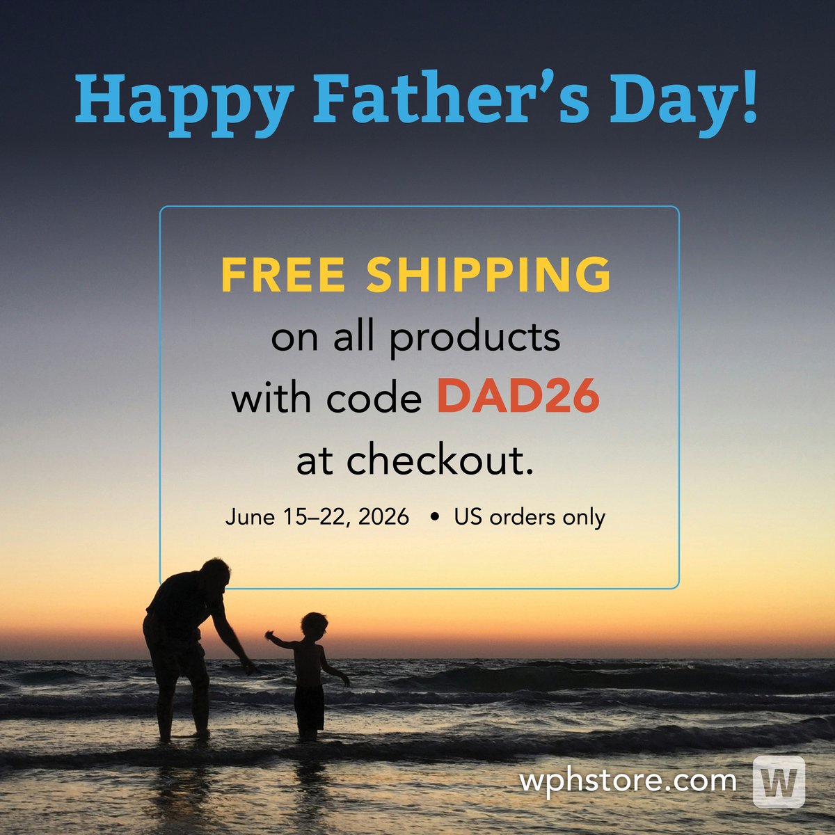 WPHBooks's tweet photo. A book for the dad who shaped your chapters.

FREE SHIPPING June 15-22, 2026 on all products with code DAD26 at checkout at https://t.co/hgqdm7bd0L
*US orders only

#wph #wesleyanpublishinghouse #fathersday #fathersday2026 https://t.co/YsM79xrTaO