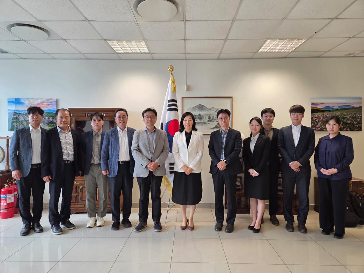 koreanembassy's tweet photo. Ambassador Eunju Ahn met with a Korean team composed of OCS, SUNJIN and Samil PWC on June 16. https://t.co/1wBM5X7u2G