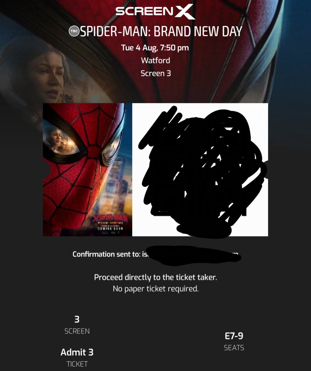 DuelerC's tweet photo. Got my tickets!! @cineworld #spiderman https://t.co/VugAOHk2ip