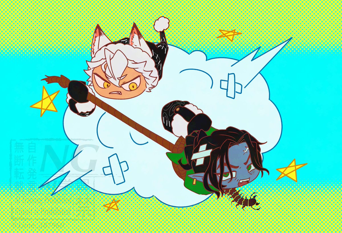 Lime_387960's tweet photo. ミニキャラスウィジャク🐛🐺
めっちゃ可愛く描けた https://t.co/FHfooLvtKm