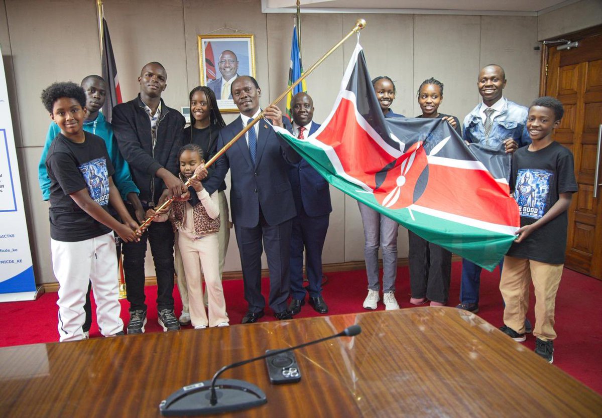 honkabogo's tweet photo. Together with Principal Secretary for ICT and the Digital Economy, Eng. John Tanui, I  flagged off a team of 13 talented students, their trainers and parents, who will represent Kenya at the United Nations-backed AI for Good Robotics Youth Challenge Global Grand Finale, scheduled to take place from 7th to 10th July in Geneva, Switzerland.

Organized by the International Telecommunication Union (ITU), the global challenge brings together young innovators from across the world to showcase their creativity, technological ingenuity, and problem-solving skills through robotics and artificial intelligence.

As a Ministry, we remain committed to nurturing digital talent and creating opportunities for young Kenyans to thrive in the digital economy. We have pledged our support to the team and will continue to stand with them throughout their journey as they proudly represent Kenya and inspire the next generation of innovators.