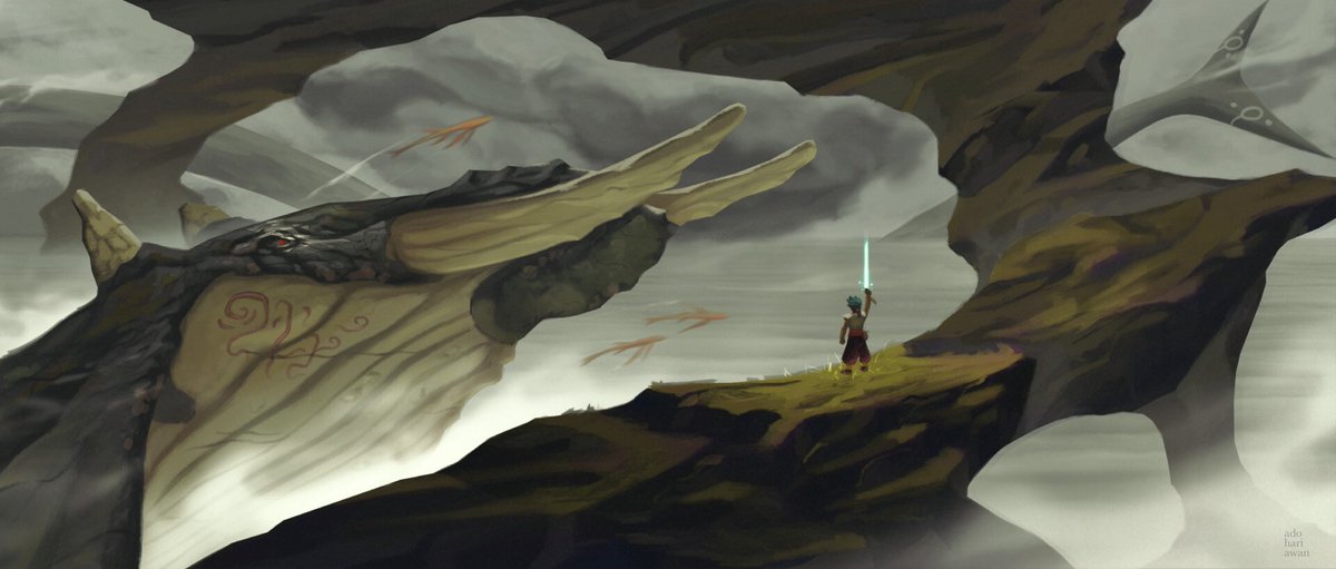 AdoHariawan's tweet photo. Uploading a very old artworks illustration Breath of Fire 4. There is Cho Ryong the Grass Dragon 🌱, P'ung Ryong the Wind Dragon 🌪️ and Behemoth the Earth Dragon 🌋

Should I draw the others dragon? #BoF4 https://t.co/CxdvowFksY