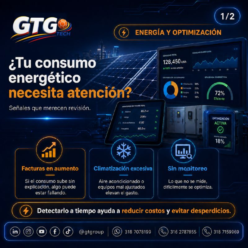 gtgroupsas's tweet photo. ¿Tu consumo energético necesita atención?⚡📊

En GTG Tech te ayudamos a optimizar tu energía con monitoreo, mantenimiento, respaldo y soluciones eficientes. 🌱🚀
👉 Escríbenos y empieza a ahorrar mejor hoy.
#GTGTech #Eficiencia #Ahorro #Optimización #Sostenibilidad #Energía https://t.co/jCCeJRJUZj