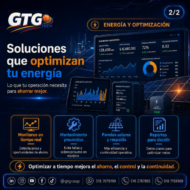 gtgroupsas's tweet photo. ¿Tu consumo energético necesita atención?⚡📊

En GTG Tech te ayudamos a optimizar tu energía con monitoreo, mantenimiento, respaldo y soluciones eficientes. 🌱🚀
👉 Escríbenos y empieza a ahorrar mejor hoy.
#GTGTech #Eficiencia #Ahorro #Optimización #Sostenibilidad #Energía https://t.co/jCCeJRJUZj