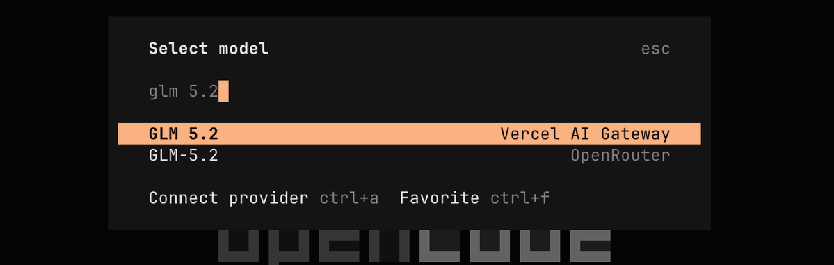 melvynx's tweet photo. I open OpenCode to try glm 5.2 with the OpenCode Go sub but... nothing ? https://t.co/w4szYwzceG