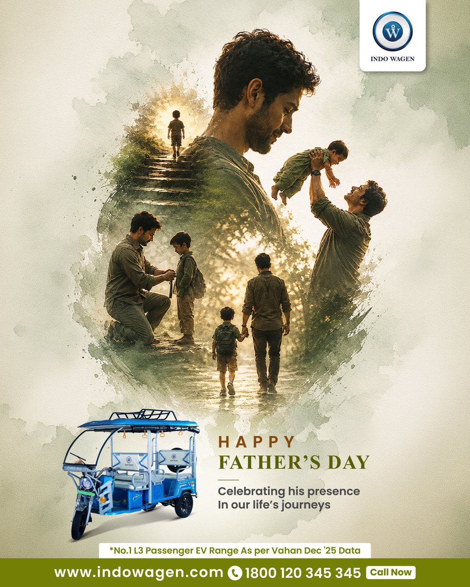 indowagen's tweet photo. Celebrating the magnetic presence of our fathers in our lives, today, tomorrow and forever.
Wishing every loving dads a Happy Father's Day.
#HappyFathersDay #fathersday #indowagen #erickshawbatterydealership #fathersdaycelebration https://t.co/Ier99AwAri