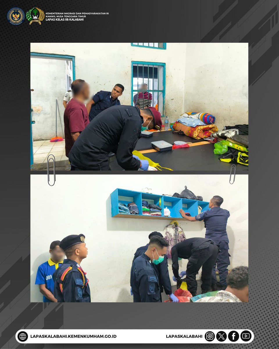 LapasKalabahi's tweet photo. Deteksi Dini Gangguan Kamtib, Lapas Kalabahi Rutin Gelar Penggeledahan Blok Hunian

Selengkapnya:
https://t.co/0CRtzHzZx7

#LapasKalabahi
#Kemenimipas
#AlwaysTheBest
~ KanwilDitjenpasNTT https://t.co/bEQgXoXL1m