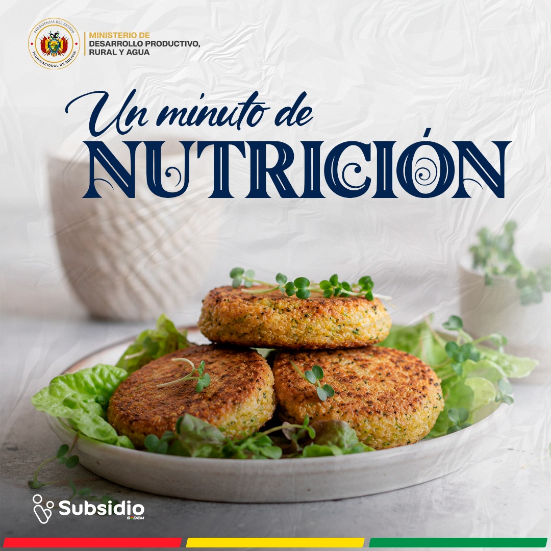 SubsidioSedem's tweet photo. 🍎Un minuto de nutrición

🍔✨ ¡Una opción deliciosa, nutritiva y fácil de preparar!

La hamburguesa de quinua es una excelente alternativa para incluir más proteínas, fibra y nutrientes en tu alimentación diaria.

#Subsidio
#SiempreBolivia
#MDPRyA https://t.co/eMk6gqn7Tr