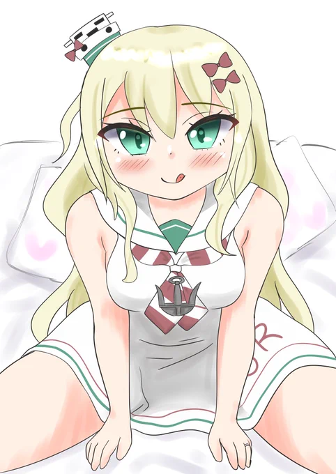 #艦これ版深夜の真剣お絵描き60分一本勝負 グレカーレちゃん可愛いね…( ˘ω˘ ) ママみからメスガキまで提督の願望を幅広く受け止めてくれる…