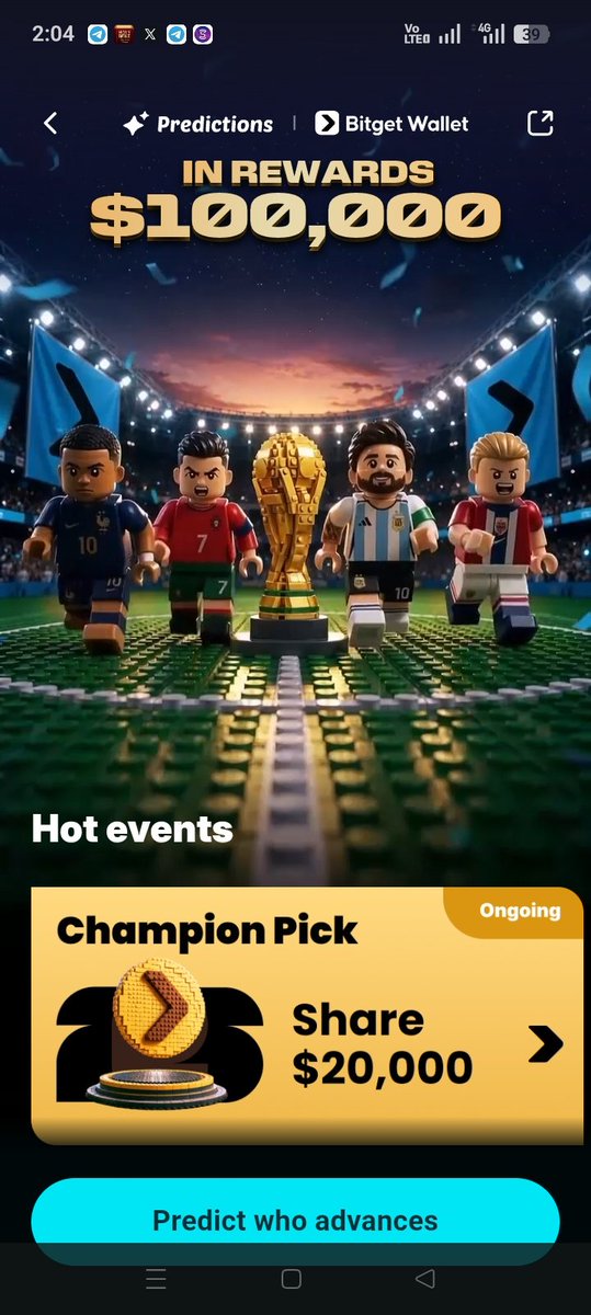 pauldgreat1234's tweet photo. Think you know football? ⚽
I'm putting my World Cup predictions to the test on @BitgetWallet Prediction Markets and challenging @VictoryTosin123 @MichealTosinVi3 @DrDamAlways to do the same! 🔥
Let's see who can make the smartest predictions #PredictWithBGW
Easy Guide 🧵👇 https://t.co/Lklof1lahA