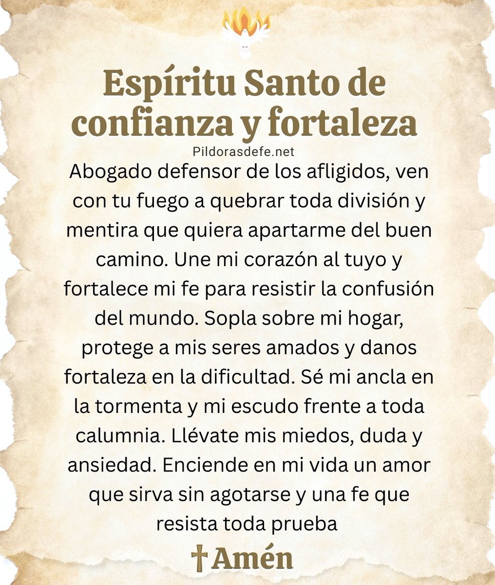 Pildorasdefe's tweet photo. Ven, Espíritu Santo de amor...
Poderoso Espíritu de Confianza y Fortaleza, fortalece nuestra fe

🙌🙌🙌 https://t.co/ZJZXOaQ1y0