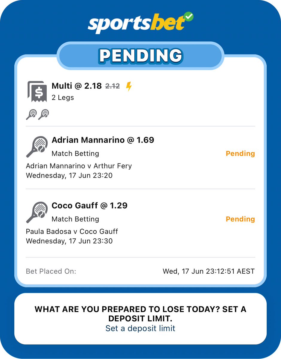 iOddsDotCo's tweet photo. Mannarino x Gauff for $2.18
See y'all at the 🏦
Drop a ❤️ if you are tailing https://t.co/8fHzyyu4PL