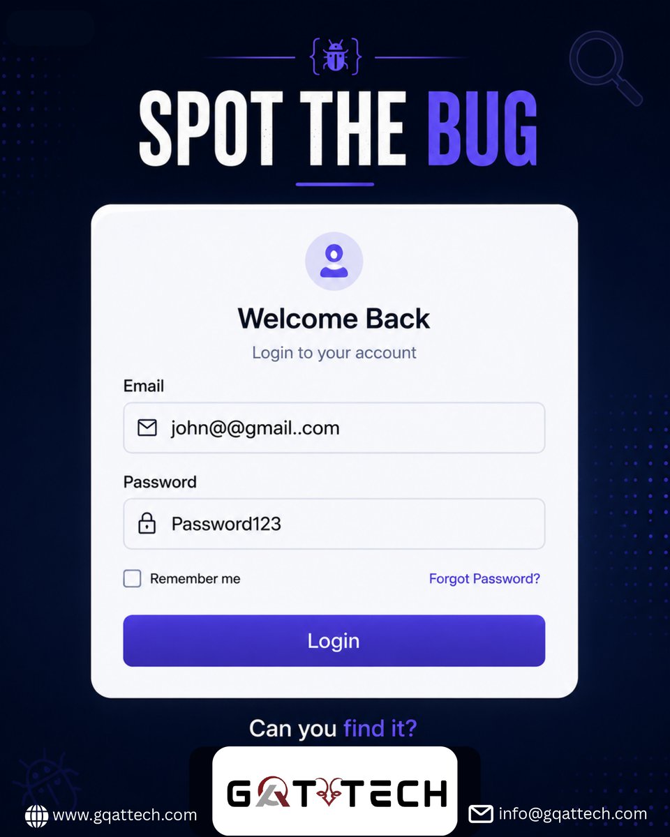 GQATTECH's tweet photo. Finding bugs is testing. Preventing risks is quality engineering.
The biggest wins come from catching issues before users do.
At GQAT Tech, we build quality early to deliver faster, safer releases.
#QA #QualityEngineering #SoftwareTesting #GQATTech https://t.co/sMDnfTmdrT