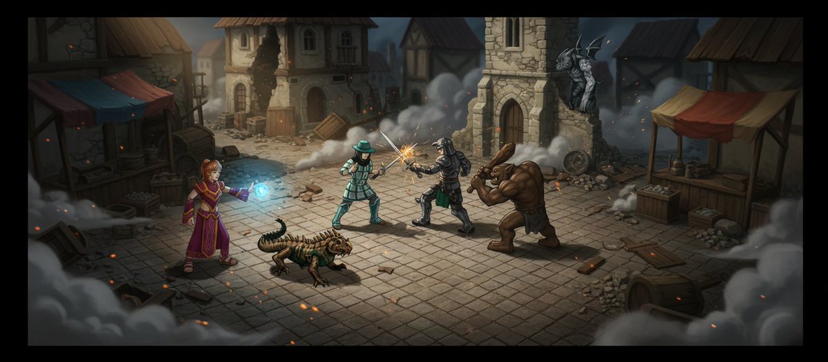 LadyAntiva's tweet photo. An earlier version of the game envisaged under Camelot Legends was the isometric 2D view where characters move around in  these rectangles. Years later, I still think there is a charm to using this 2D-overhead iso method to conjure up how battles may look like. https://t.co/E9MdLr3Ybj