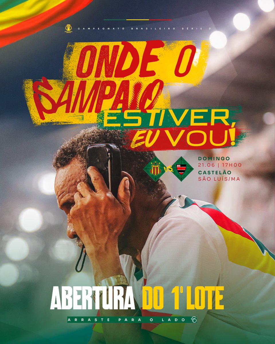 sampaiocorrea's tweet photo. 🎫VAAAAAAMOSSSS JUNTOS! VALORES PROMOCIONAIS DISPONÍVEIS E SETOR 4 LIBERADO!! 🔥🇧🇴

🆚 Trem 
🗓️ 21.Jun | ⏰ 17h
🏆 Brasileiro Série D (2ª Fase | Jogo 1/2)
🏟️ Estádio Castelão

🔗 Compre aqui: https://t.co/9o9FIrtKjm https://t.co/KIngEFI68o