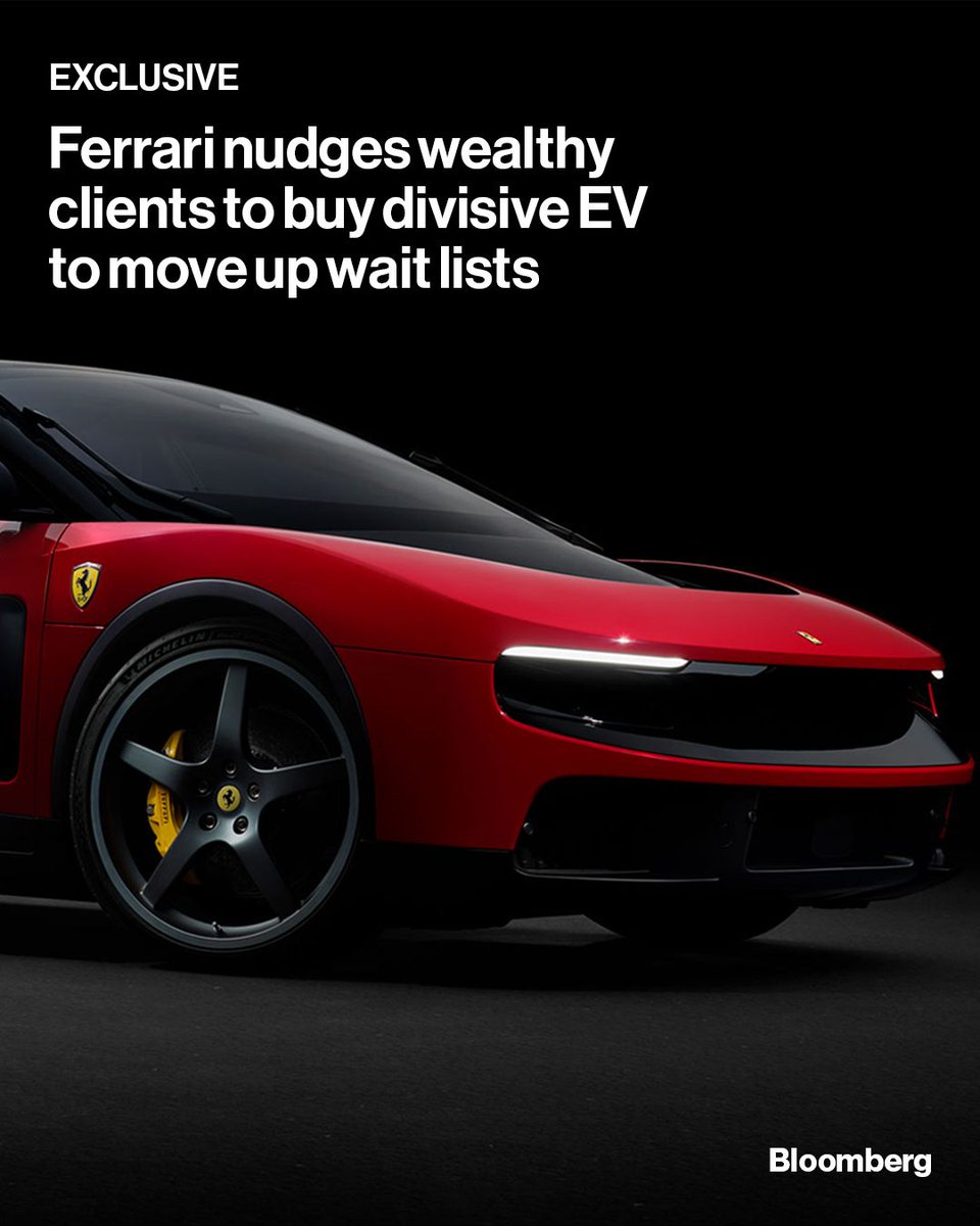 business's tweet photo. Correct: Ferrari has long rewarded loyal clients with access to its rarest cars. Now, sources say, buying the €550,000 Luce may help clients strengthen their standing for future allocations. https://t.co/iFMWybYu6X https://t.co/3mYiLrzWGo