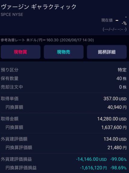 gihuboy's tweet photo. リ��ナーさんから送られてきたポジション
１６０万円のポジションが。。。９９％マイナス
アメリカ株はこれがある https://t.co/SYpkoaobox