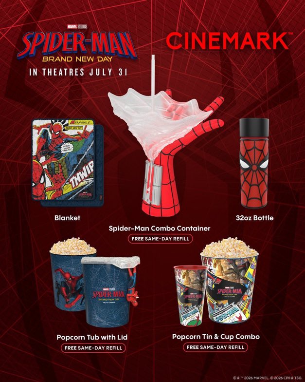 JDisttwas's tweet photo. i’m not a regal person but the bucket and cup are calling my name… also the cinemark web shooter??!??? i have a feeling this movie is going to cost me A LOT of moneyyy 😭😭 https://t.co/97fipsI2nh