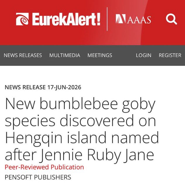 ragingsapphic_'s tweet photo. Imagine having such impact and influence on people that your music inspires them and they name a new goby species after you to, Jennie Kim you’re amazing‼️ https://t.co/A1X02jeAsA