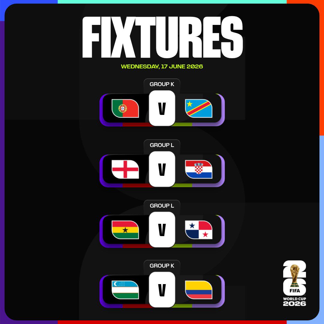 wizard50450's tweet photo. World Cup correct score:

Uzbekistan 🇺🇿 0-3 Colombia 🇨🇴 

Ghana 🇬🇭 1-1 Panama 🇵🇦 

England 🏴󠁧󠁢󠁥󠁮󠁧󠁿 2-2 Croatia 🇭🇷 

Portugal 🇵🇹 4-1 DR Congo 🇨🇩

Good luck 👍🍀 https://t.co/S2ncNnwDFI