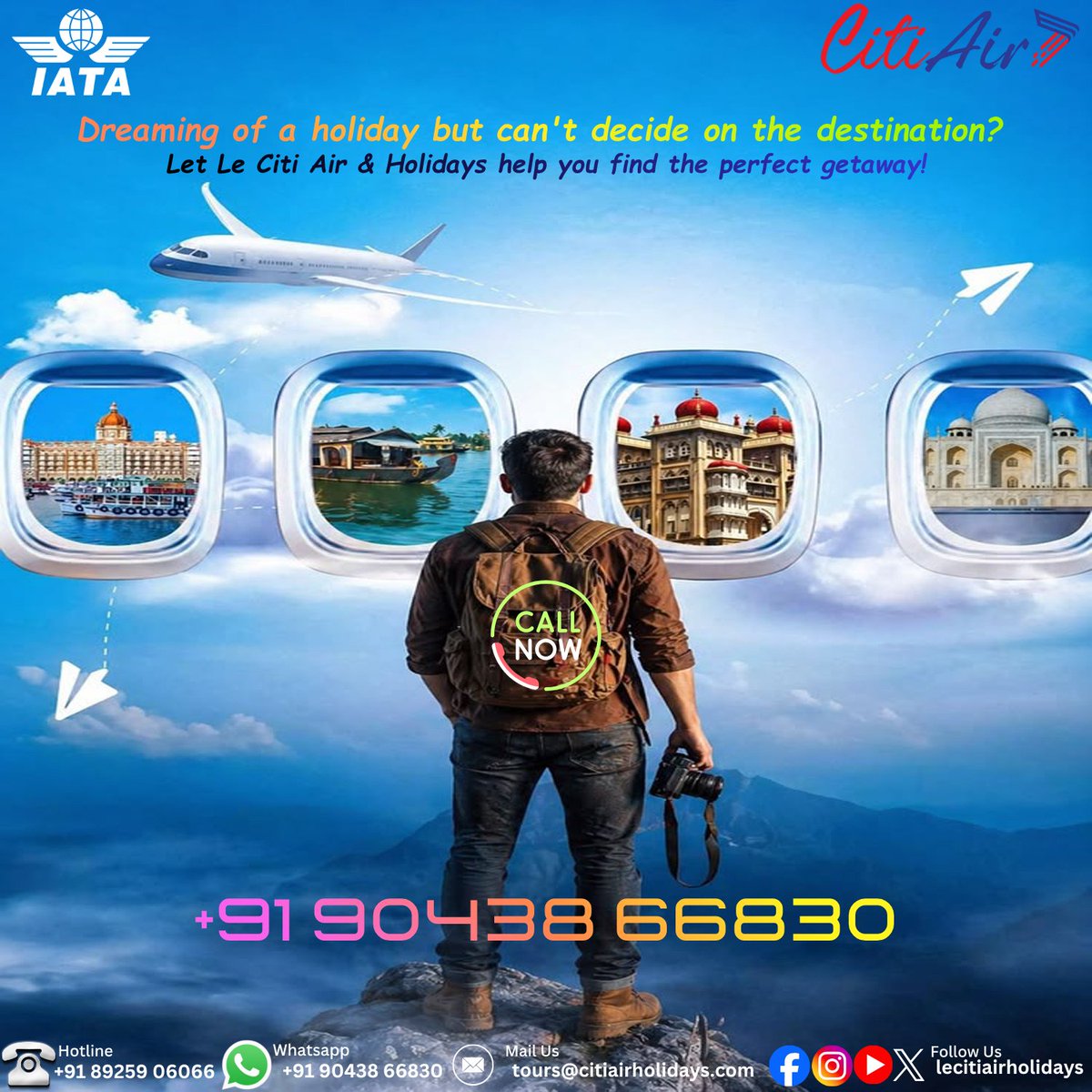 lecitiair's tweet photo. 🌍 Not Sure Where to Go Next? ✈️
Dreaming of a holiday but can't decide on the destination? Let Le Citi Air &amp; Holidays help you find the perfect getaway! #Lecitiairholidays #TravelWithUs #HolidayPlanning #TravelTheWorld #DreamExploreDiscover #YourJourneyStartsHere https://t.co/DwOpKXIPmj