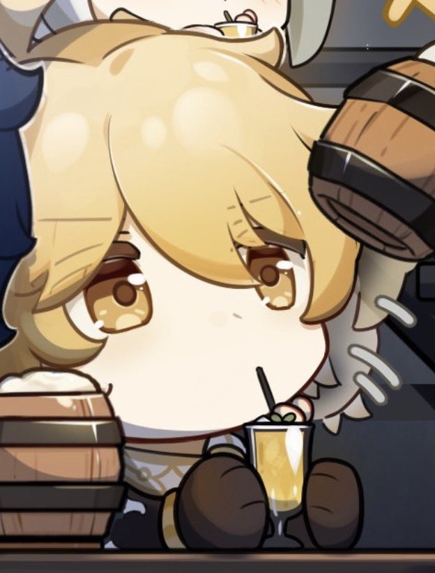 Rule_Buster's tweet photo. I really like this image of Aether drinking juice https://t.co/6mAOtwqD4B