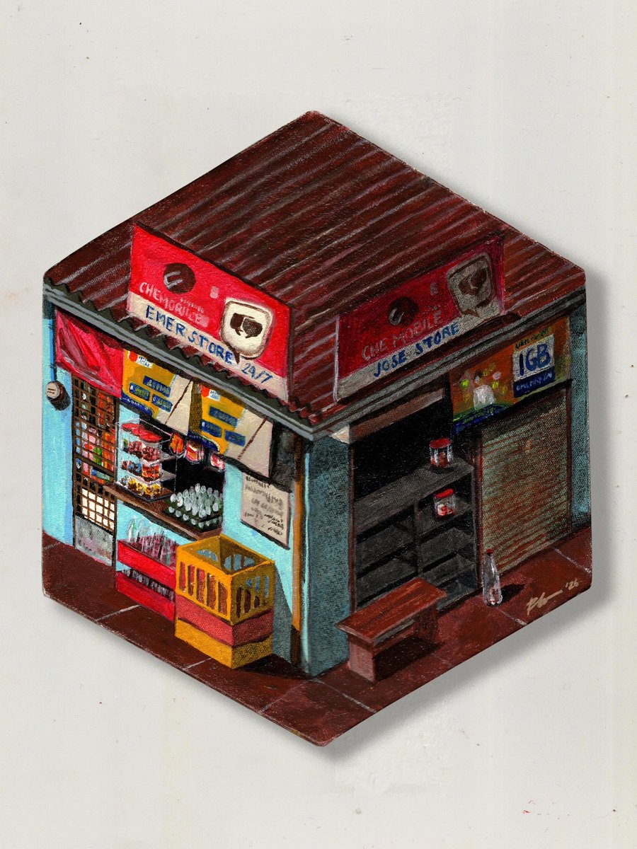 rommeldrawlines's tweet photo. My piece “The Store Along Bayabas St.” as of “Pabili Po” group show, currently on view at White Walls Gallery 🫶🏽😊 https://t.co/y1EDGsfOwY