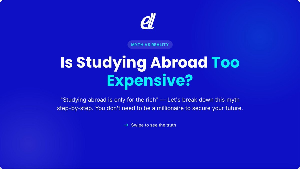 EsentrixE's tweet photo. 💰 "Studying abroad is too expensive."

That's one of the biggest myths stopping Nigerian students from applying.

The truth? You don't need to be a millionaire to study abroad.

🧵 Thread: https://t.co/gyYKFlcGjn