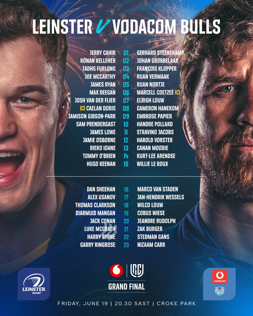 URCOfficial_RSA's tweet photo. The Grand Final teams are in 🔒🥊
 
Who’s looking the strongest? 👀
 
@Vodacom #URC | #LEIvBUL https://t.co/4tiy9FUnn9