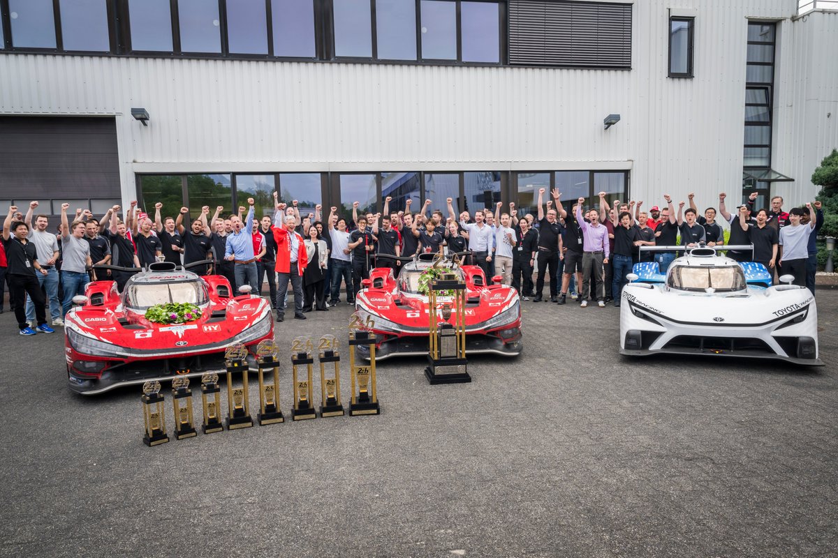 ToyotaRacingWEC's tweet photo. We're Le Mans winners. Thank you, team. 🙏

#TOYOTARACING #TR010HYBRID #WEC #LeMans24 @stadtkoeln_de @24hoursoflemans @FIAWEC https://t.co/WIQCRmVDms