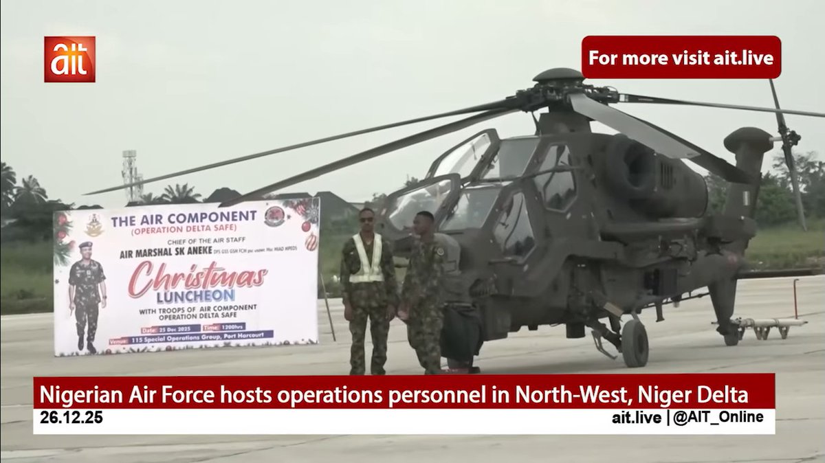 BattleNGN's tweet photo. Pictures showing Turkish-made T-129 ATAK, Russian-made Mil Mi-35 &amp; American-made EC-135 helicopters of the Nigerian Air Force.
> The T-129 ATAK has a rotary gun &amp; pylon for rockets/missiles.
> The Mil Mi-35 has side mounted gun, pylons for rockets/ATGM &amp; window/door mounted MGs. https://t.co/FgxylVDyzB