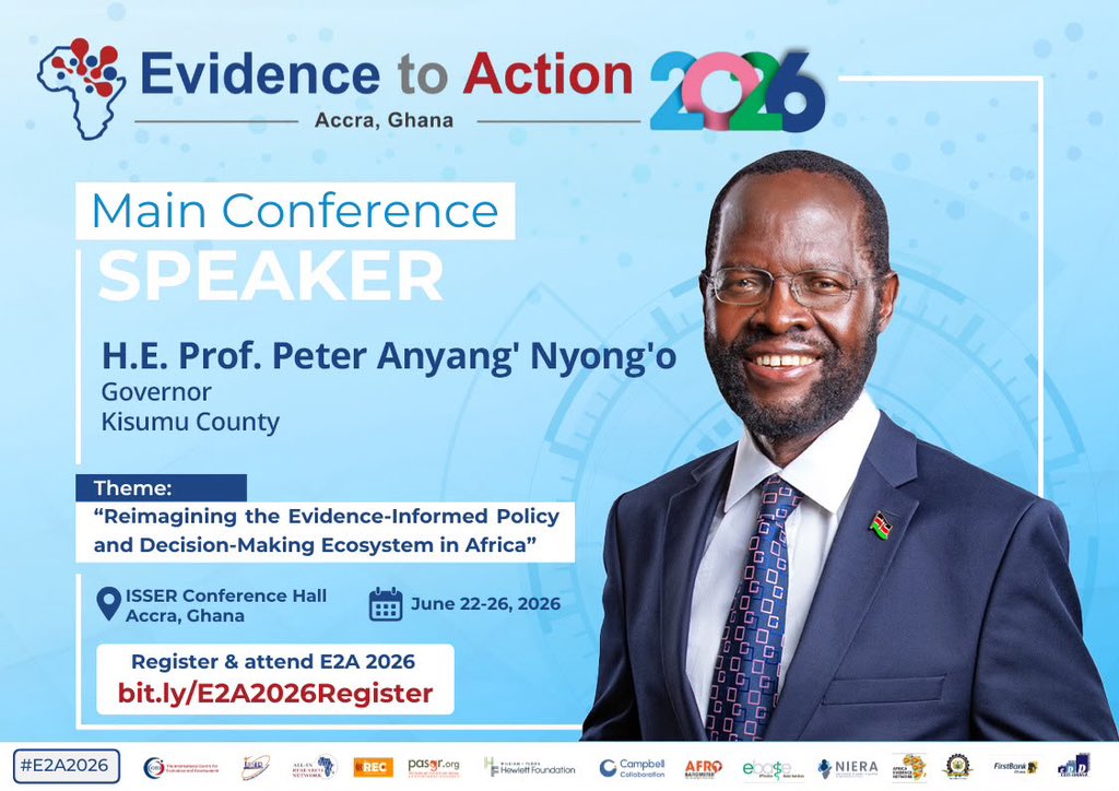 Spotlight on leadership: Professor Nyong’o joins #E2A2026

@ICED_THINKTANK proudly announces that H.E. Professor Peter Anyang’ Nyong’o will serve as a distinguished panellist at the 9th Evidence to Action (E2A) Conference and Exhibition. His participation underscores the
