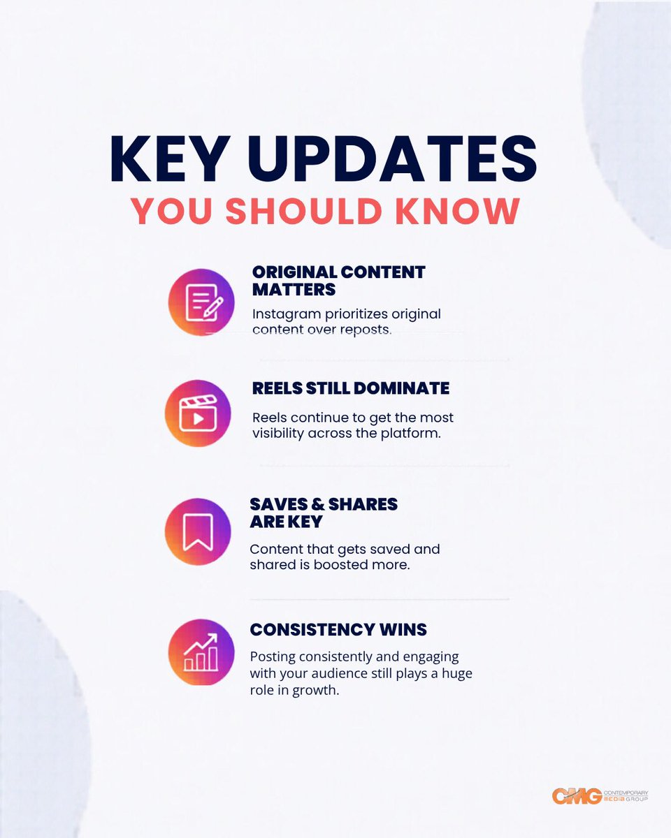 contemporary156's tweet photo. 🚨 Instagram's Latest Updates: What Businesses Should Know

Have you noticed any changes in your reach or engagement recently? Let us know in the comments.

#InstagramUpdates #SocialMediaMarketing #InstagramAlgorithm #DigitalMarketing #MarketingTips #BusinessGrowth https://t.co/8YFYUNJV0J