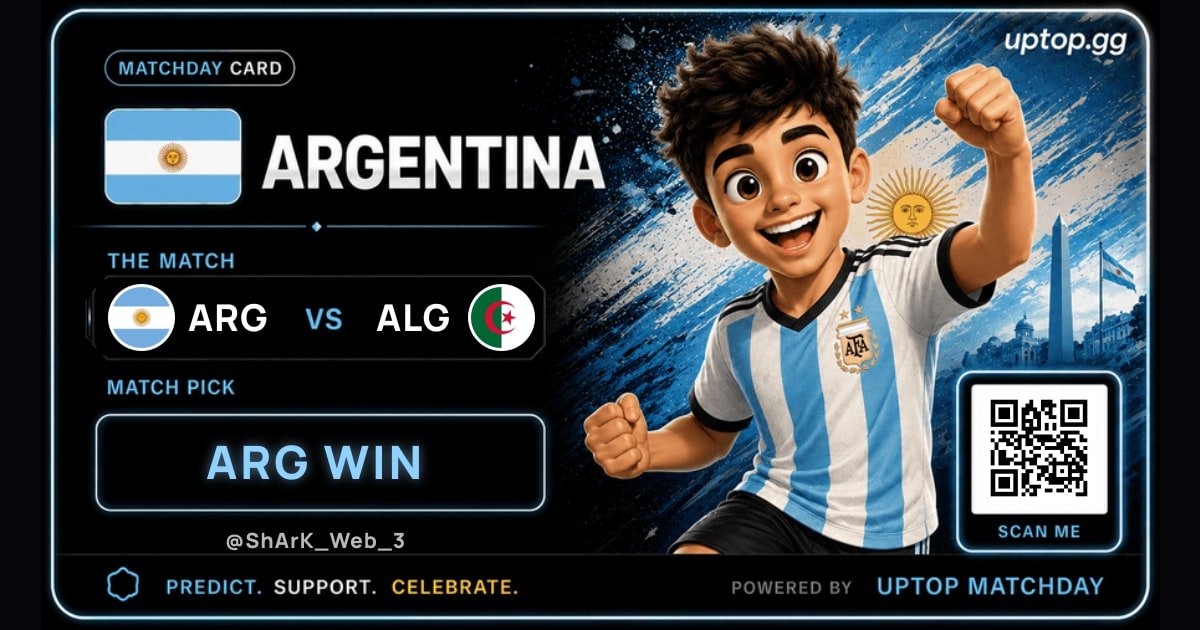 ShArK_Web_3's tweet photo. @overtake_world @uptopgg_ Always supporting Argentina 🥳🥳🥳🇦🇷 https://t.co/iT9UX5SBaR