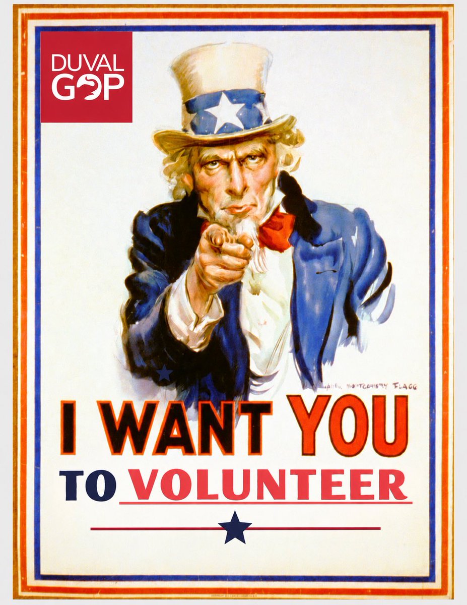 DuvalGOP's tweet photo. CALLING ALL REPUBLICANS!

It’s time to get involved!

The upcoming city council and midterm elections are monumental for the future of our city, state, and country.

We are working hard everyday to lay the groundwork to Republicans up and down the ticket. https://t.co/p7mt8buxcW