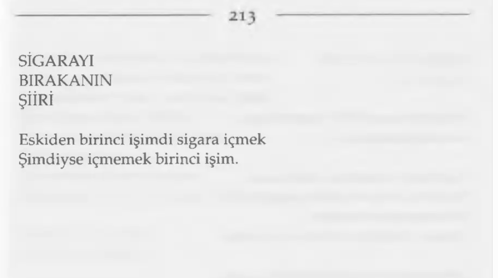 arakkelam's tweet photo. "Eskiden birinci işimdi sigara içmek
Şİmdiyse içmemek birinci işim"
#CemalSüreya https://t.co/zJinIb4303